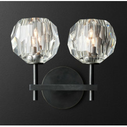 Бра Бра RH Boule de Cristal Double Sconce Brass Черный