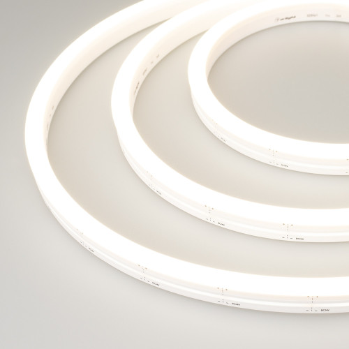 Светодиодная лента герметичная MOONLIGHT-SIDE-A140-12x17mm 24V Day4000 (9.6 W/m, IP67, 2835, 5m, wire x1) (Arlight, Силикон) 038797