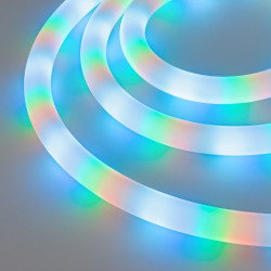 Светодиодная лента герметичная SPI-MOONLIGHT-TOP-F180-D25mm 12V RGB-PX2 360deg (20 W/m, IP65, 3535, 3m, wire x1) (Arlight, Прямой вывод кабеля) 037564