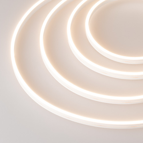 Светодиодная лента герметичная MOONLIGHT-SIDE-A168-4x10mm 24V Warm3000 (7.2 W/m, IP65, 5m, wire x2) (Arlight, Силикон) 037553
