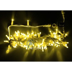 Гирлянда светодиодная желтая постоянного свечения 24B, 100 LED, провод белый, IP65 RL-S10C-24V-CW/Y