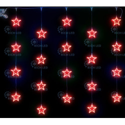 Гирлянда светодиодная Занавес красная 220B, 20 LED, провод прозрачный, IP54 RL-CMST2*2-T/R