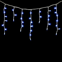 Гирлянда Бахрома 3,1 x 0,5 м Синяя 220В, 120 LED, Провод Белый Каучук, IP65