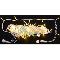 Гирлянда светодиодная белая с мерцанием 220B, 100 LED, провод белый, IP54 RL-S10CF-220V-W/WW