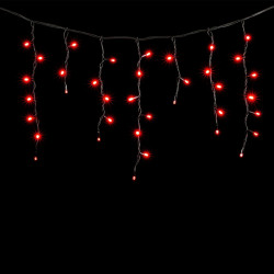Гирлянда Бахрома 3,1 x 0,5 м Красная 220В, 150 LED, Провод Черный Каучук, IP65