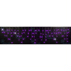 Гирлянда светодиодная Бахрома фиолетовая с мерцанием 220B, 112 LED, провод прозрачный, IP54 RL-i3*0.5F-T/V