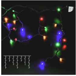 Гирлянда Бахрома 3,1 х 0,5 м Разноцветная 220В, 120 LED, Провод Черный Каучук, IP65