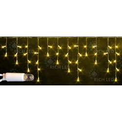 Гирлянда светодиодная Бахрома желтая 220B, 112 LED, провод прозрачный, IP65 RL-i3*0.5-CT/Y