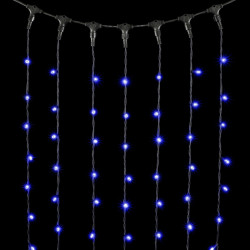 Гирлянда Занавес 2 x 3 м Синий 220В, 600 LED, Провод Черный Каучук, IP65