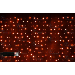 Гирлянда светодиодная Занавес красная 220B, 300 LED, провод прозрачный, IP65 RL-CS2*1.5-CT/R