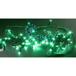 Гирлянда светодиодная зеленая постоянного свечения 24B, 100 LED, провод черный, IP54 RL-S10C-24V-B/G