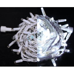 Гирлянда светодиодная белая с мерцанием 220B, 100 LED, провод белый, IP65 RL-S10CF-220V-RW/W