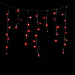 Гирлянда Бахрома 3,1 x 0,5 м Красная 220В, 150 LED, Провод Черный ПВХ, IP54