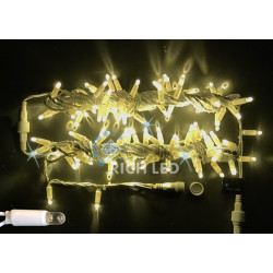 Гирлянда светодиодная белая с мерцанием 220B, 100 LED, провод белый, IP65 RL-S10CF-220V-CW/WW