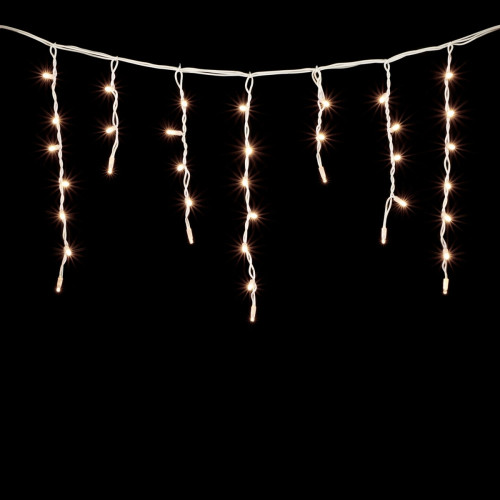 Гирлянда Бахрома 3,1 x 0,5 м Тепло-Белая 220В, 120 LED, Провод Белый Каучук, IP65