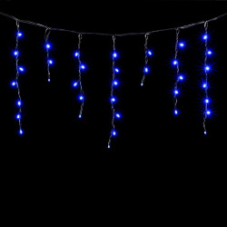 Гирлянда Бахрома 3,1 x 0,5 м Синяя 220В, 120 LED, Провод Черный Каучук, IP65
