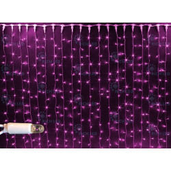 Гирлянда светодиодная Занавес розовая 220B, 600 LED, провод белый, IP65 RL-C2*3-CW/P
