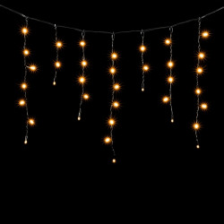 Гирлянда Бахрома с Колпачком 3,1 x 0,5 м Желтая 220В, 120 LED, Провод Черный ПВХ, IP65