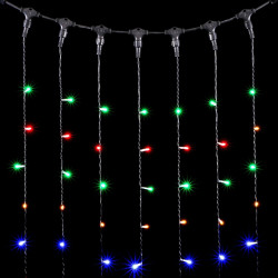 Гирлянда Занавес 2 x 2 м Разноцветный 220В, 400 LED, Провод Черный ПВХ, IP54