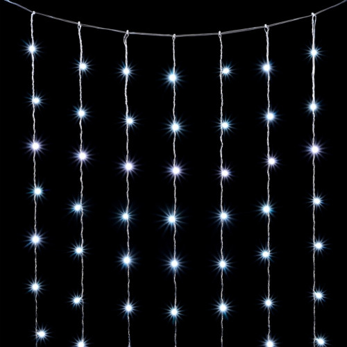 Гирлянда Занавес Облегченный 2 x 2 м Белый 220В, 400 LED, Провод Прозрачный ПВХ, IP54