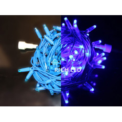 Гирлянда светодиодная синяя с мерцанием 220B, 100 LED, провод синий, IP65 RL-S10CF-220V-RB/B