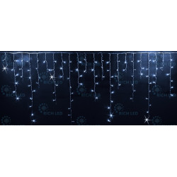 Гирлянда светодиодная Бахрома белая с мерцанием 220B, 144 LED, провод прозрачный, IP54 RL-i3*0.9F-T/W