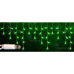 Гирлянда светодиодная Бахрома зеленая 220B, 112 LED, провод прозрачный, IP65 RL-i3*0.5-CT/G