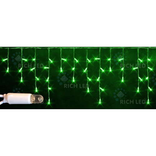 Гирлянда светодиодная Бахрома зеленая 220B, 112 LED, провод прозрачный, IP65 RL-i3*0.5-CT/G