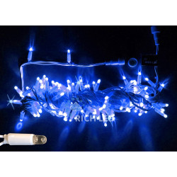 Гирлянда светодиодная синяя с мерцанием 24B, 100 LED, провод белый, IP65 RL-S10CF-24V-CW/B