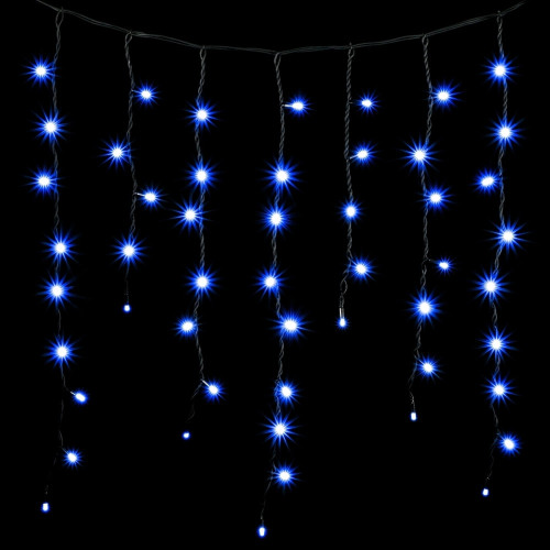 Гирлянда Бахрома 3,2 x 0,9 м Синяя 220В, 168 LED, Провод Черный Каучук, IP65