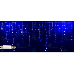 Гирлянда светодиодная Бахрома синяя с мерцанием 220B, 144 LED, провод белый, IP65 RL-i3*0.9F-CW/B