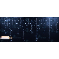 Гирлянда светодиодная Бахрома белая 220B, 144 LED, провод черный, IP65 RL-i3*0.9-RB/W