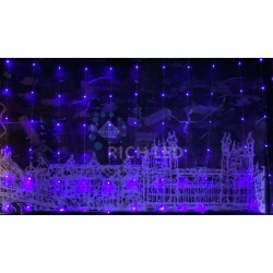 Гирлянда светодиодная Водопад синяя 8 режимов свечения 24B, 336 LED, провод прозрачный, IP54 RL-WF3*2C4/1-T/B