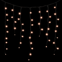Гирлянда Бахрома 3,2 x 0,9 м Экстра Тепло-Белая 220В, 168 LED, Провод Черный Каучук, IP65
