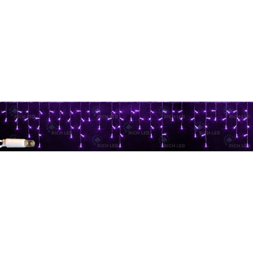 Гирлянда светодиодная Бахрома фиолетовая 220B, 112 LED, провод прозрачный, IP65 RL-i3*0.5-CT/V
