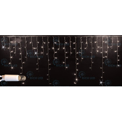Гирлянда светодиодная Бахрома белая с мерцанием 220B, 144 LED, провод белый, IP65 RL-i3*0.9F-CW/WW