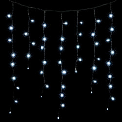 Гирлянда Бахрома 3,2 x 0,9 м Белая 220В, 168 LED, Провод Черный Каучук, IP65