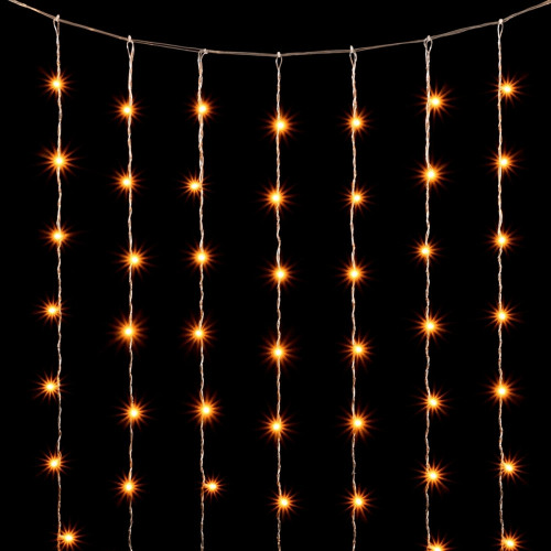 Гирлянда Занавес Облегченный 3 x 2 м Желтый 220В, 600 LED, Провод Прозрачный ПВХ, IP20