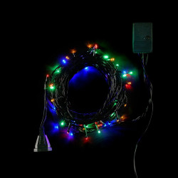 Светодиодная Гирлянда 10м Разноцветная 220В, 60 LED, Провод Зеленый ПВХ, IP20
