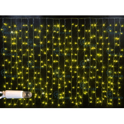 Гирлянда светодиодная Занавес желтая с мерцанием 220B, 300 LED, провод прозрачный, IP65 RL-CS2*1.5F-CT/Y
