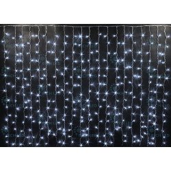 Гирлянда светодиодная Занавес белая 220B, 300 LED, провод прозрачный, IP54 RL-CS2*1.5-T/W
