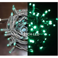 Гирлянда светодиодная зеленая постоянного свечения 220B, 100 LED, провод зеленый, IP65 RL-S10C-220V-C2G/G