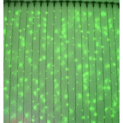 Гирлянда светодиодная Занавес зеленая 220B, 600 LED, провод прозрачный, IP54 RL-C2*3-T/G