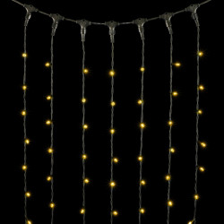 Гирлянда Занавес 2 x 3 м Тепло-Белый с Мерцанием Каждого Диода 220В, 600 LED, Провод Черный Каучук, IP65