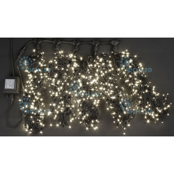 Гирлянда светодиодная белая постоянного свечения 24B, 1000 LED, провод черный, IP54 RL-S5*20-B/WW