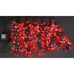 Гирлянда светодиодная красная постоянного свечения 24B, 1000 LED, провод черный, IP54 RL-S5*20-B/R