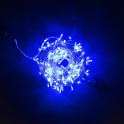 Гирлянда Нить 20м Синяя 24В, 200 LED, Провод Прозрачный Силикон, IP65