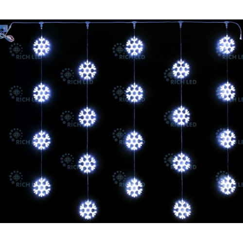 Гирлянда светодиодная Занавес белая 220B, 20 LED, провод прозрачный, IP54 RL-CMSF2*2-T/W