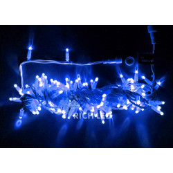 Гирлянда светодиодная синяя постоянного свечения 24B, 100 LED, провод белый, IP65 RL-S10C-24V-CW/B