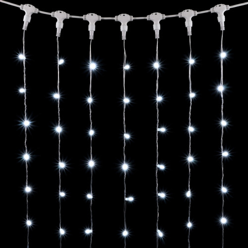 Гирлянда Занавес с Колпачком 2 x 3 м Белый 220В, 600 LED, Провод Прозрачный ПВХ, IP65